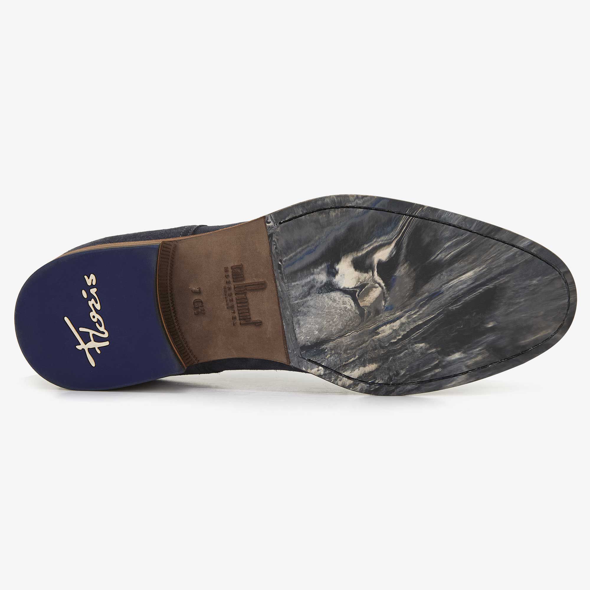 floris van bommel blauer herren leder schnürschuh