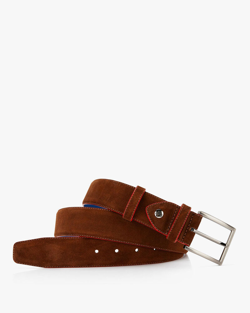 Belt suede leather brown