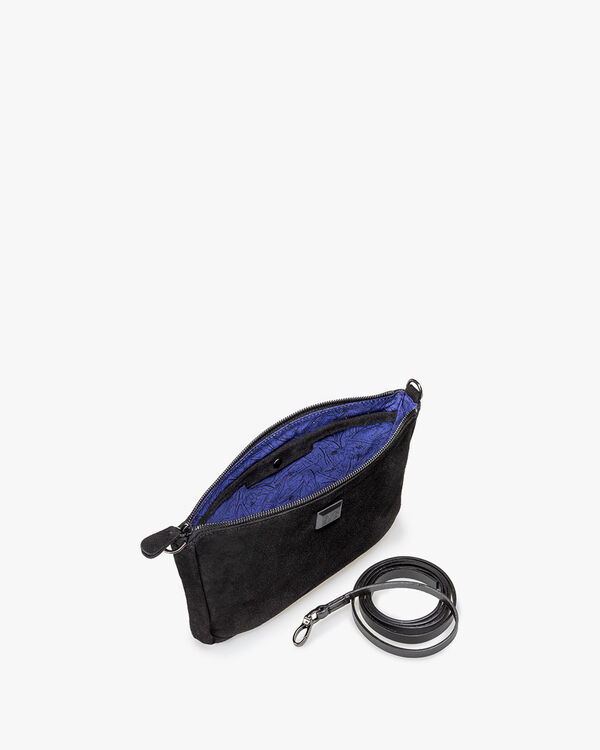 Crossbody-Tasche Wildleder schwarz