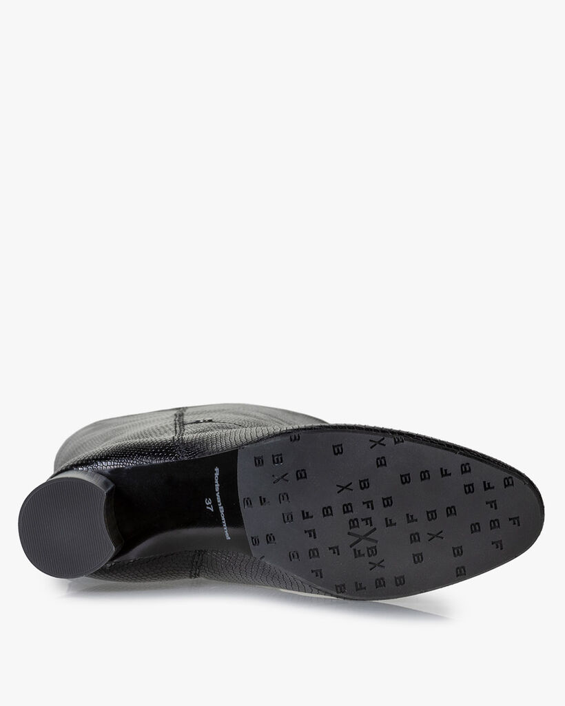 Stiefel Reptilienprint schwarz