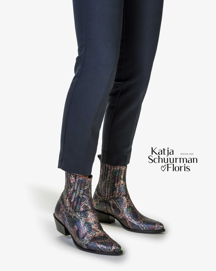 Chelsea Boot Metallic-Print rosa