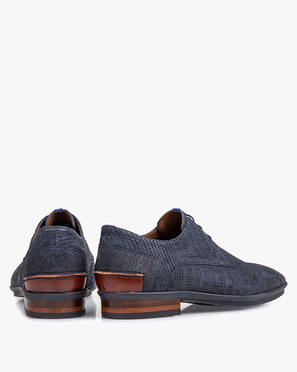 Schn&uuml;rschuh mit Print dunkelblau