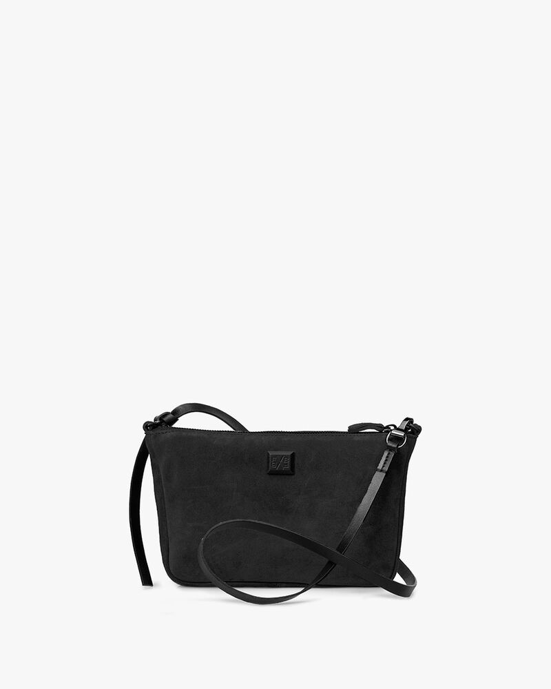Crossbody-Tasche Wildleder schwarz