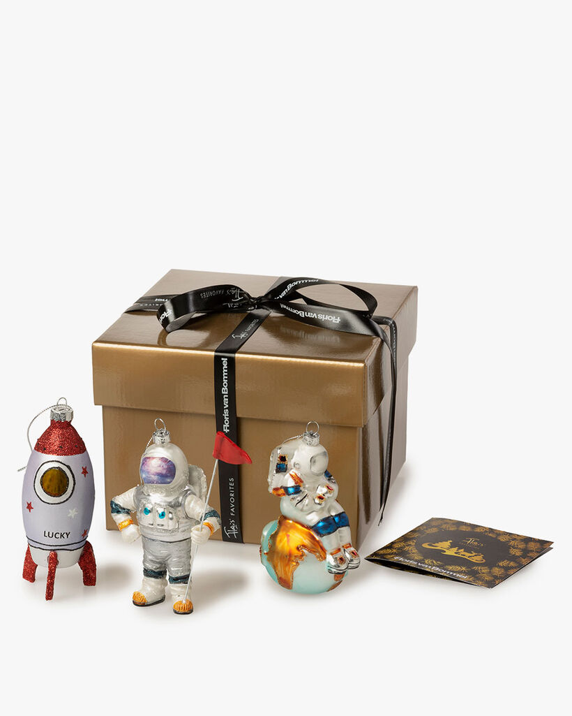 Geschenkbox mit Weihnachtsanhängern 'Outer Space'