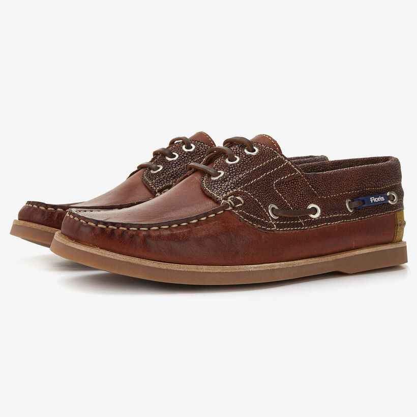 Floris van Bommel cognacfarbener Herren-Leder-Bootschuh