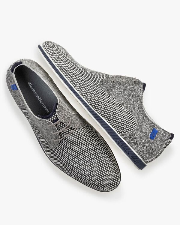 Lace shoe grey suede leather