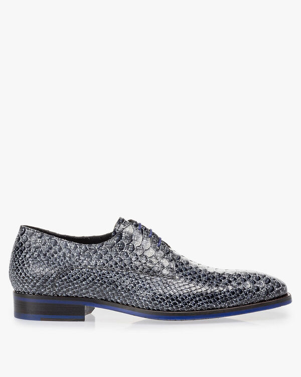 Lace shoe snake print black and white