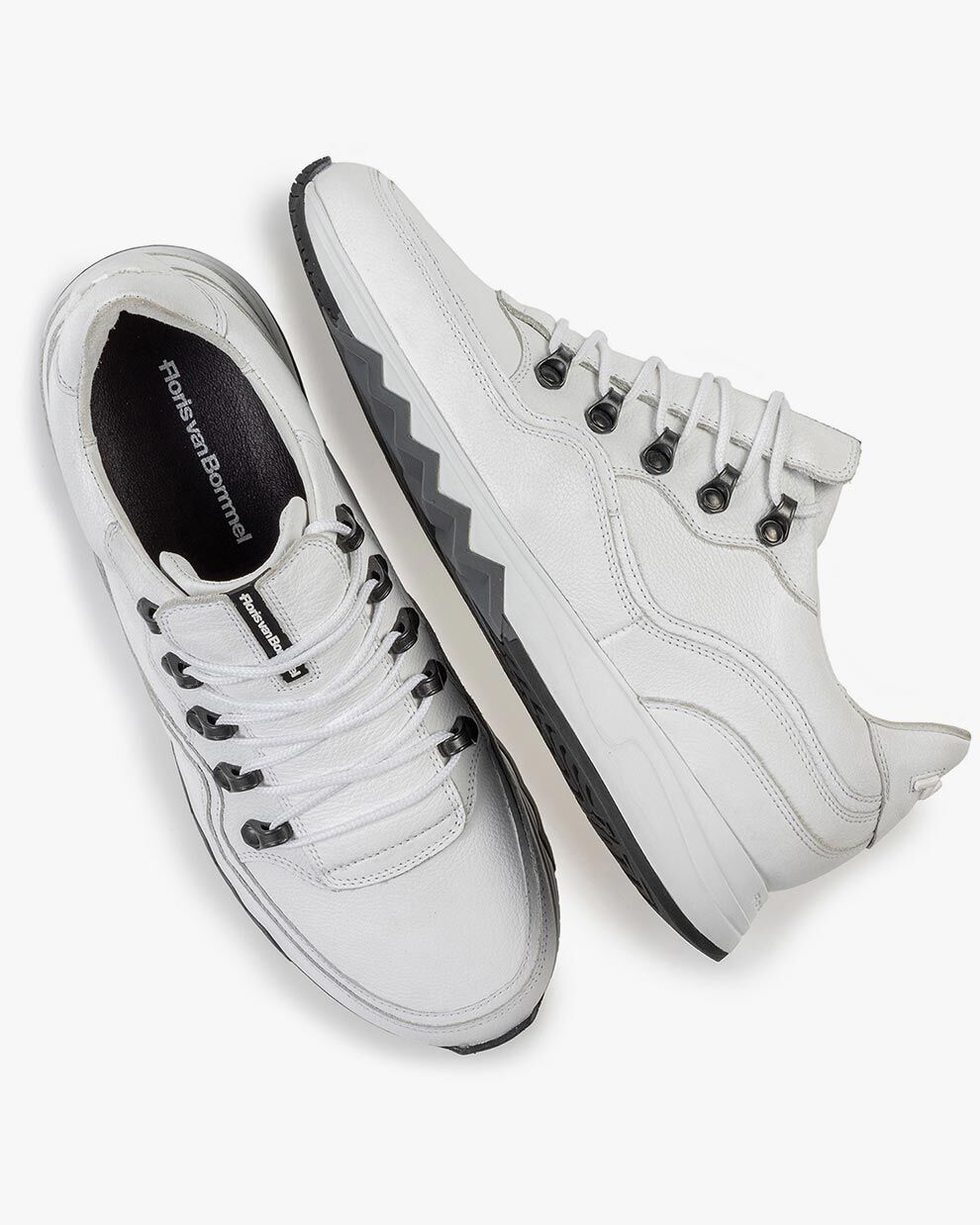 Floris van Bommel Mannen Leren Lage sneakers / Herenschoenen 16281 Wit -  Schoenen.nl