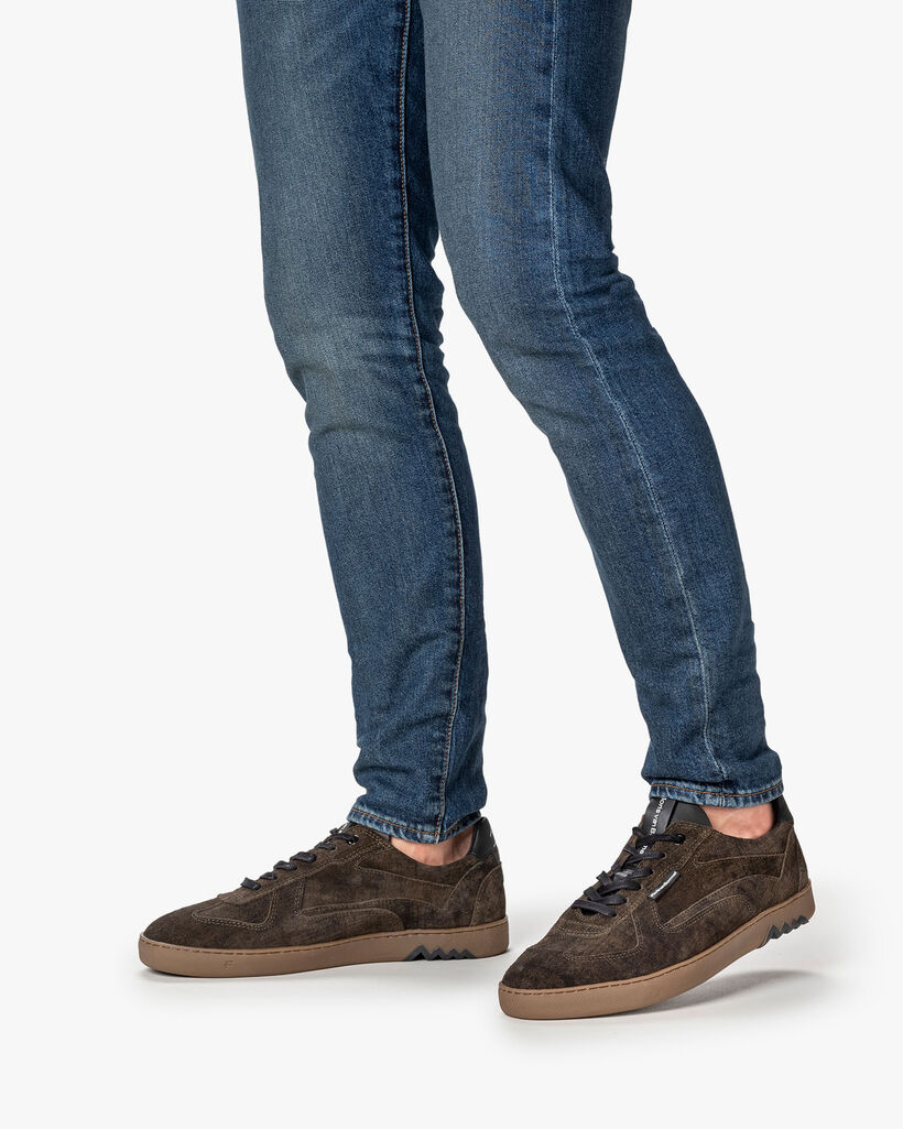 Sneaker Wildleder dunkelgr&uuml;n