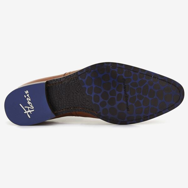 Floris van Bommel cognacfarbener Leder-Herren-Chelsea-Boot