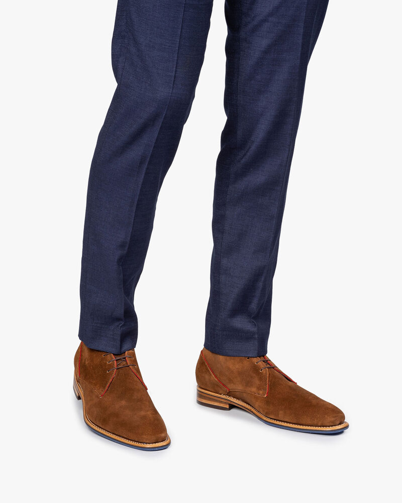 Lace boot suede leather brown