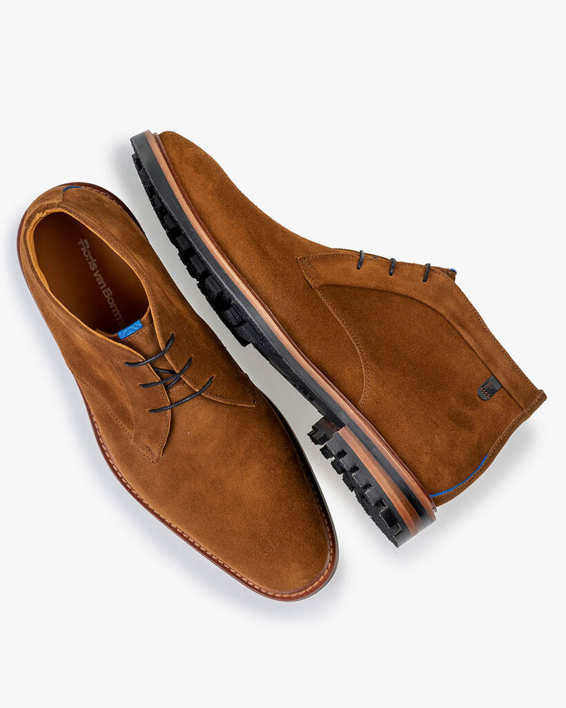 Schnürstiefel Wildleder cognac