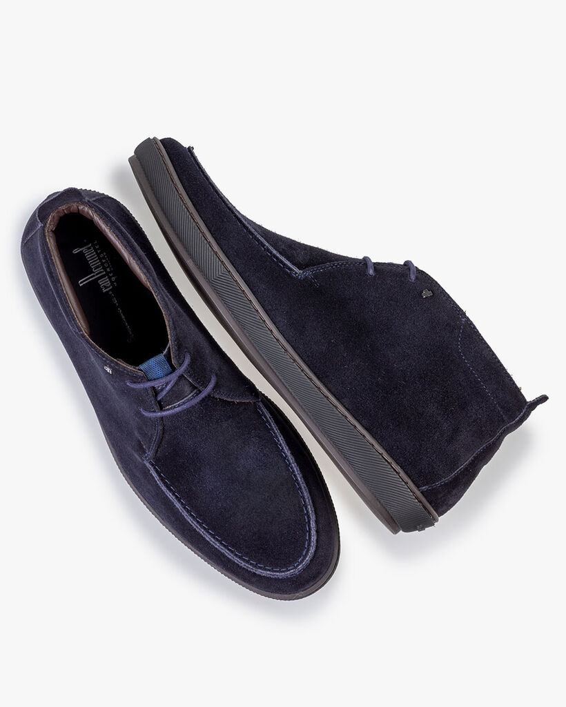 Lace boot suede dark blue