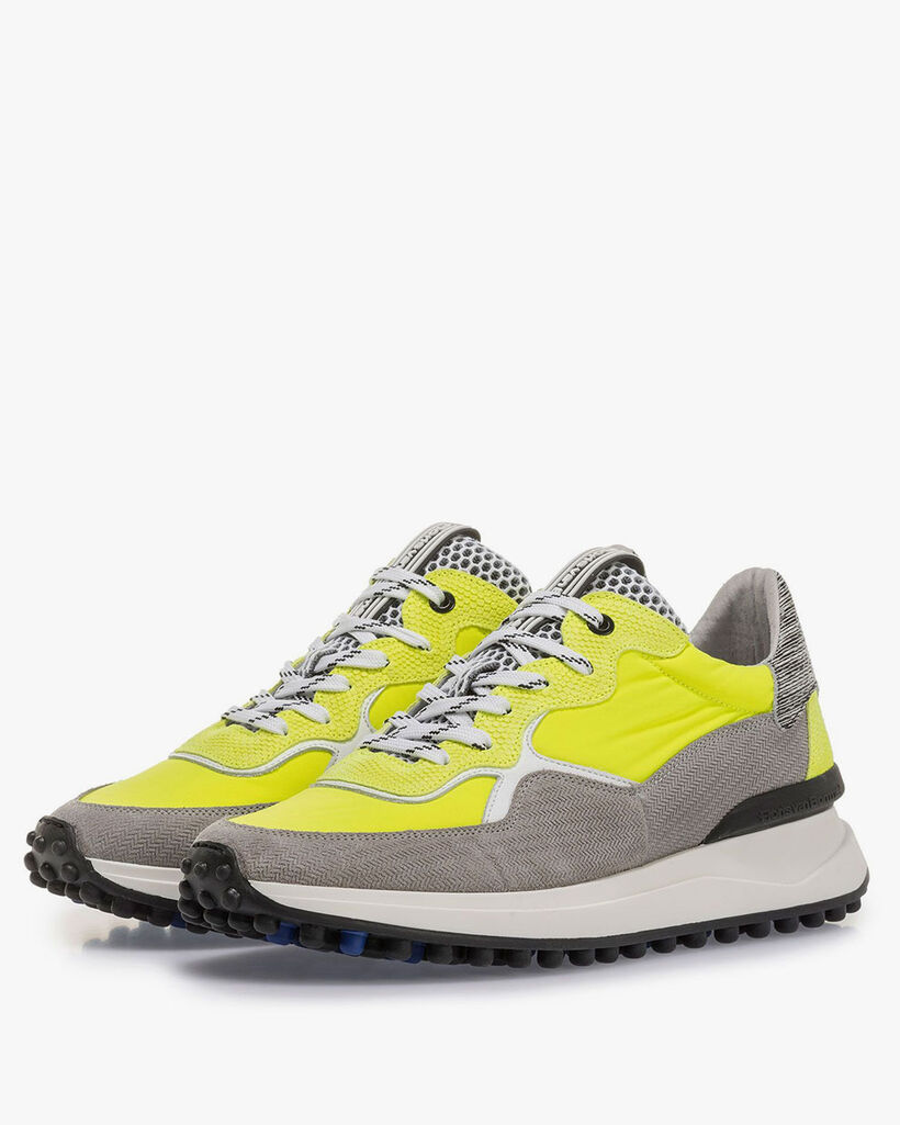 Premium grey and yellow sneaker