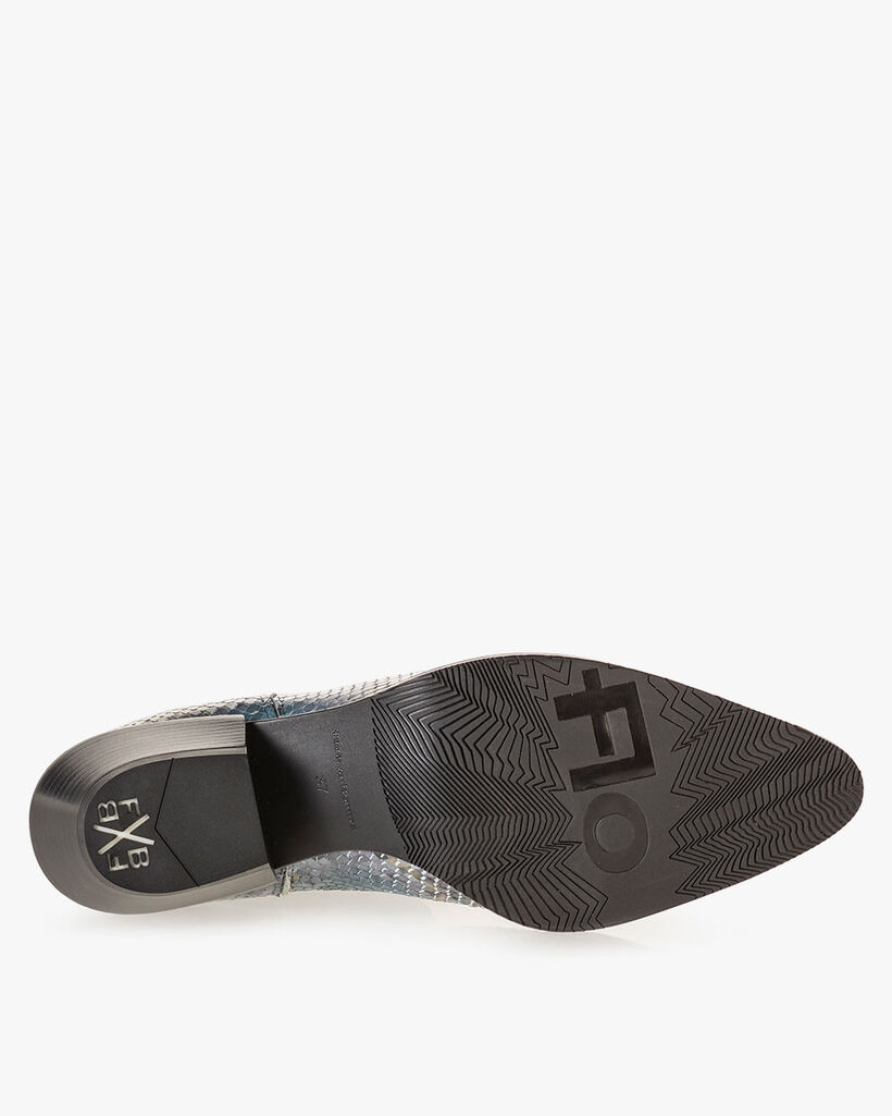 Stiefel Leder mit Print blau