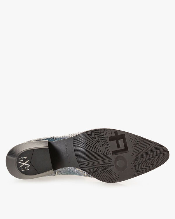 Stiefel Leder mit Print blau