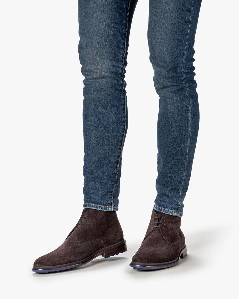 Schnürstiefel Wildleder dunkelbraun