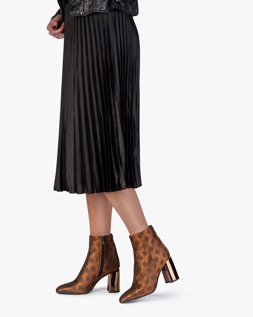 Stiefelette Textil mit Print braun