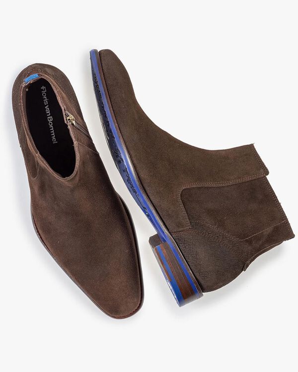 Chelsea boot brown suede leather