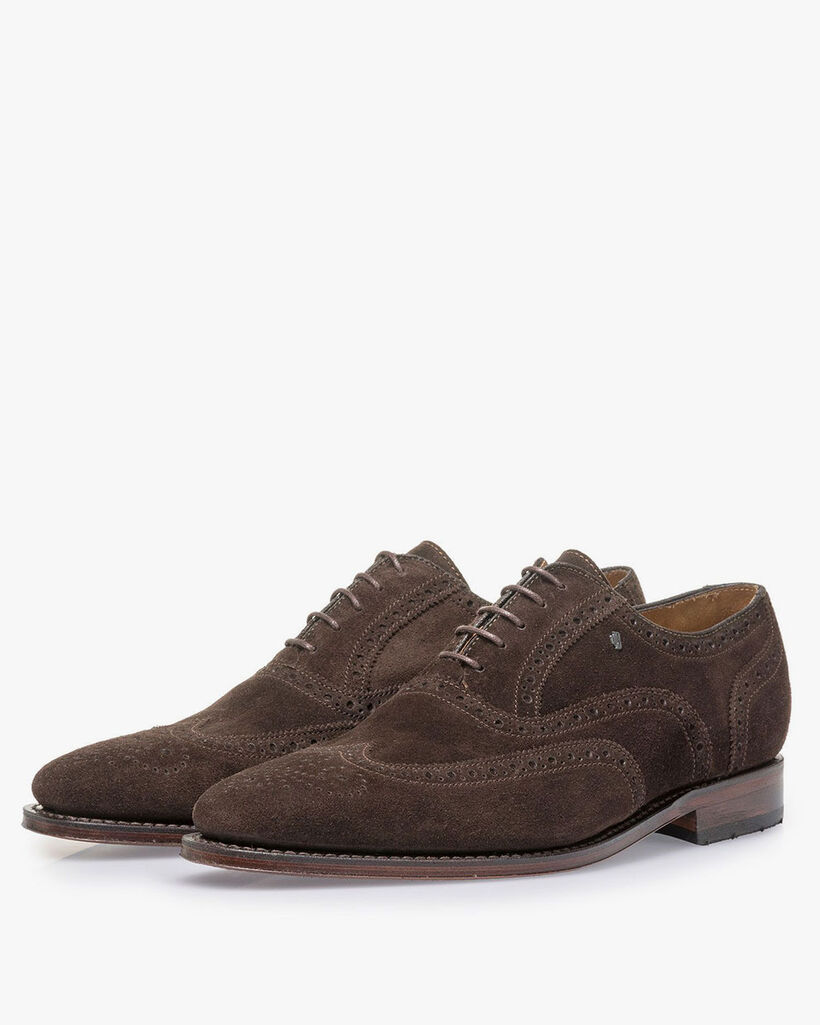 Dunkelbrauner Wildleder-Brogue