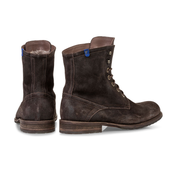 Gefütterter Schnürstiefel braun