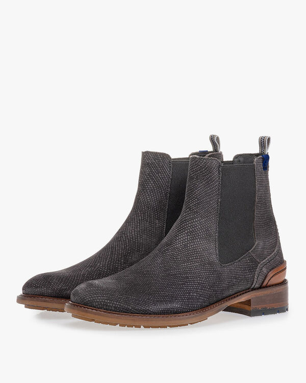 Chelsea boot suede leather with print