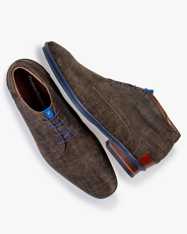 Schn&uuml;rstiefel Wildleder gr&uuml;n