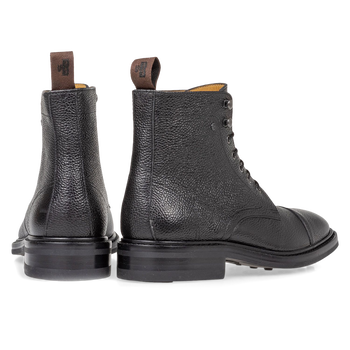 Stiefel Leder mit Print schwarz