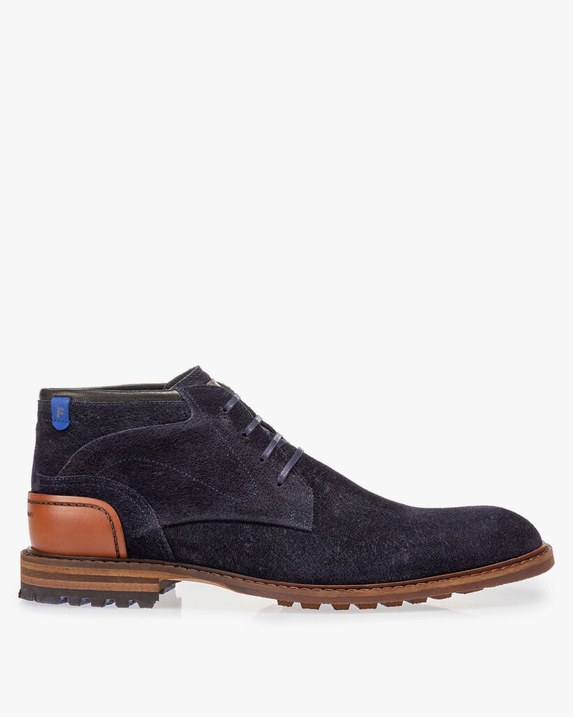 Crepi boot blue suede leather