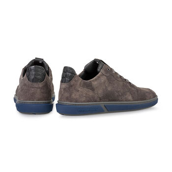 Sneaker Leder-Print dunkelgrau