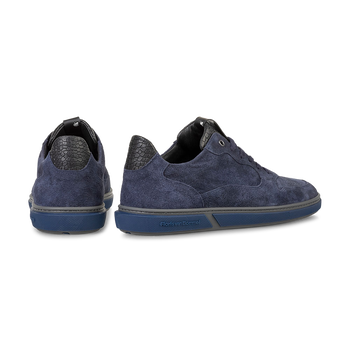 Sneaker Leder-Print blau