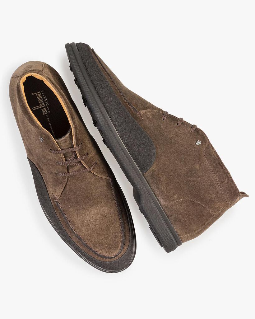 Halbhoher Wildleder Schnürstiefel