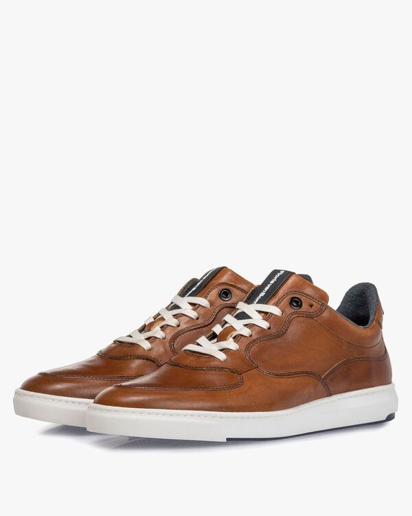 Sneaker cognac-coloured calf leather