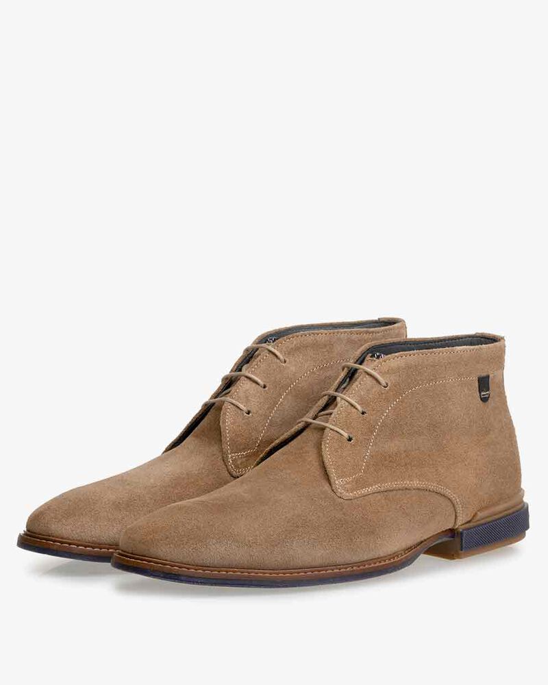 Boot suede leather sand-coloured