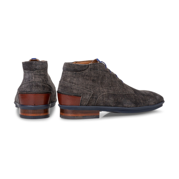 Schn&uuml;rstiefel Wildleder grau