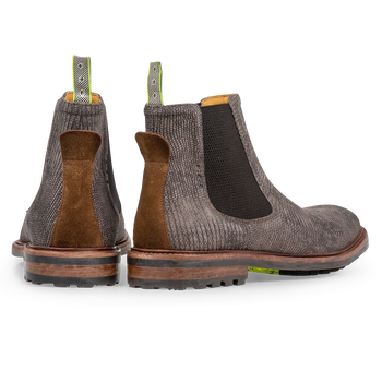 Chelsea Boot Reptilienprint dunkelgrau