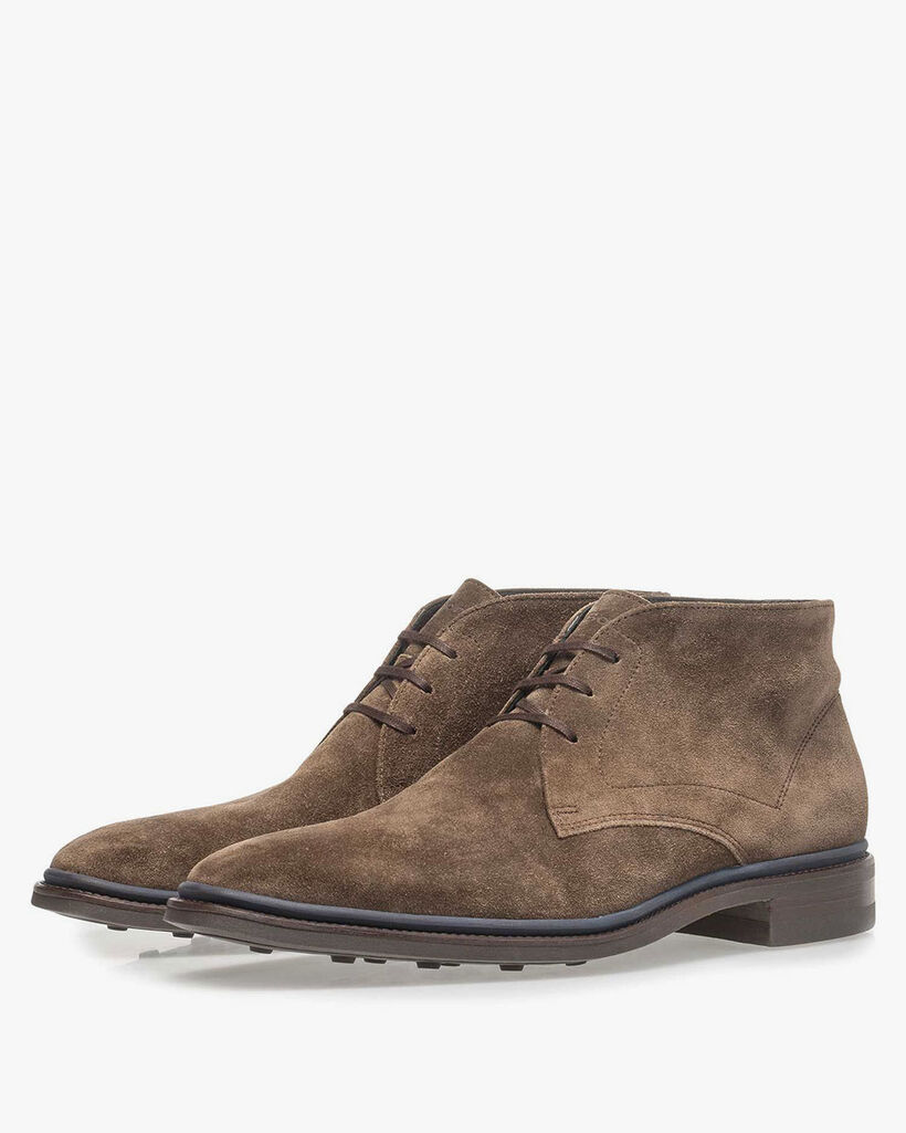 Schn&uuml;rstiefel Wildleder taupe
