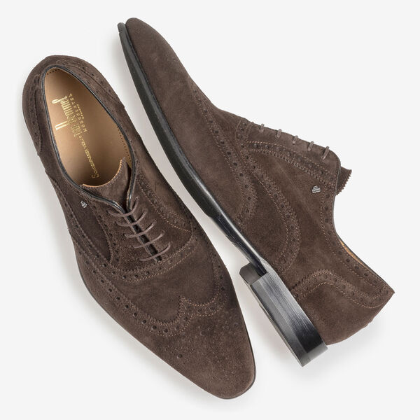Dunkelbrauner Wildleder-Brogue