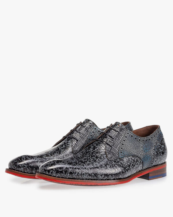 Schn&uuml;rschuh schwarz/grau metallic