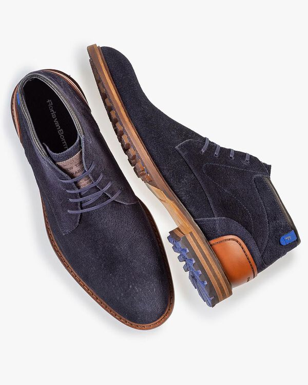Crepi Stiefel blau Wildleder