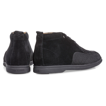 Halbhoher Wildleder Schn&uuml;rstiefel