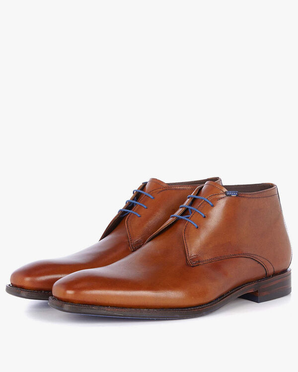 Schn&uuml;rstiefel Kalbsleder cognac