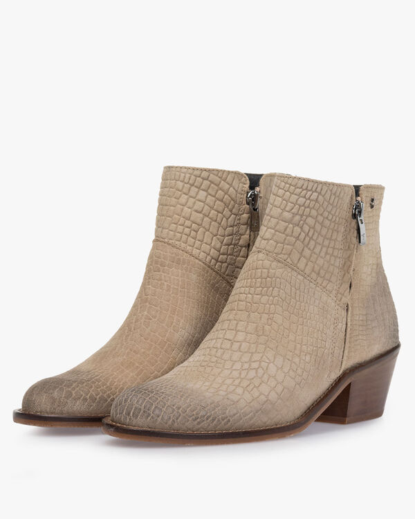 Stiefelette Wildleder beige