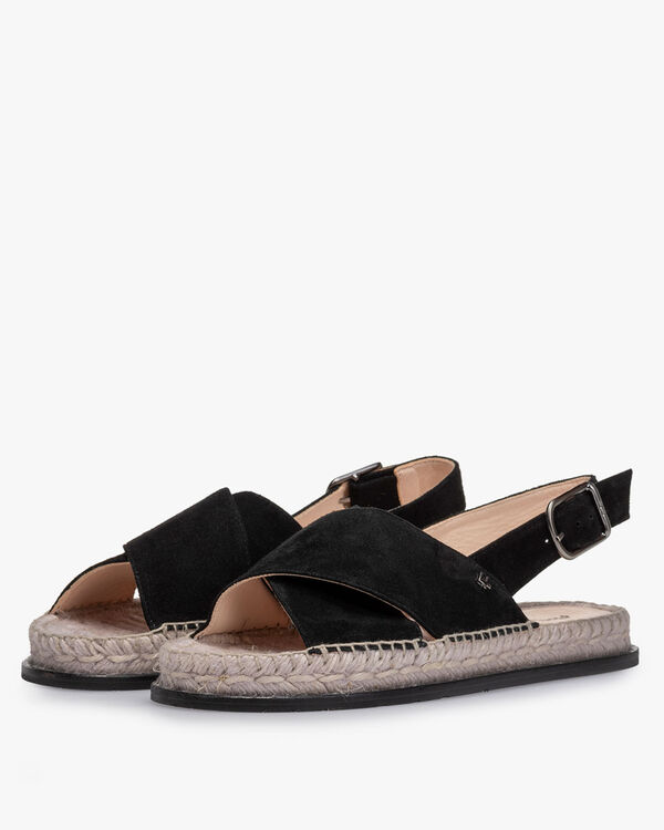 Sandal suede leather black