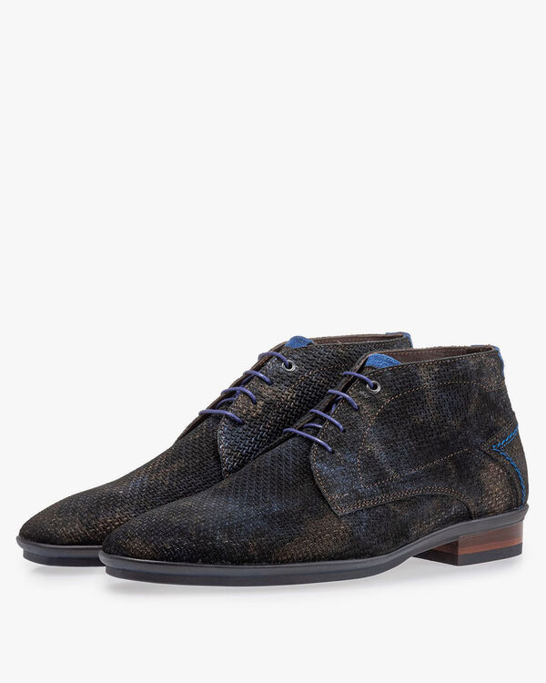 Schn&uuml;rstiefel mit Print bronze