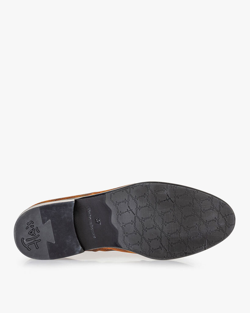 Loafer braun Textil mit Print