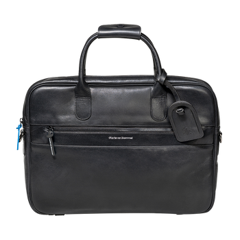 B&uuml;rotasche schmal Leder schwarz