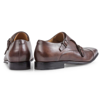 Brauner Monk-Schnallenschuh