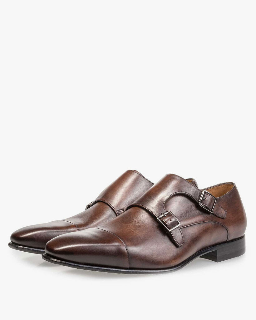 Brauner Monk-Schnallenschuh