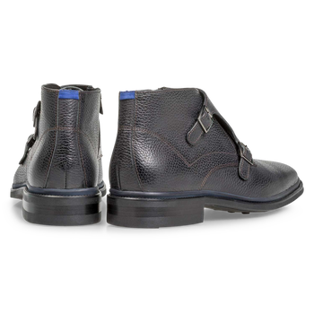 Schwarzer Monk-Schnallenschuh aus Kalbsleder mit Print